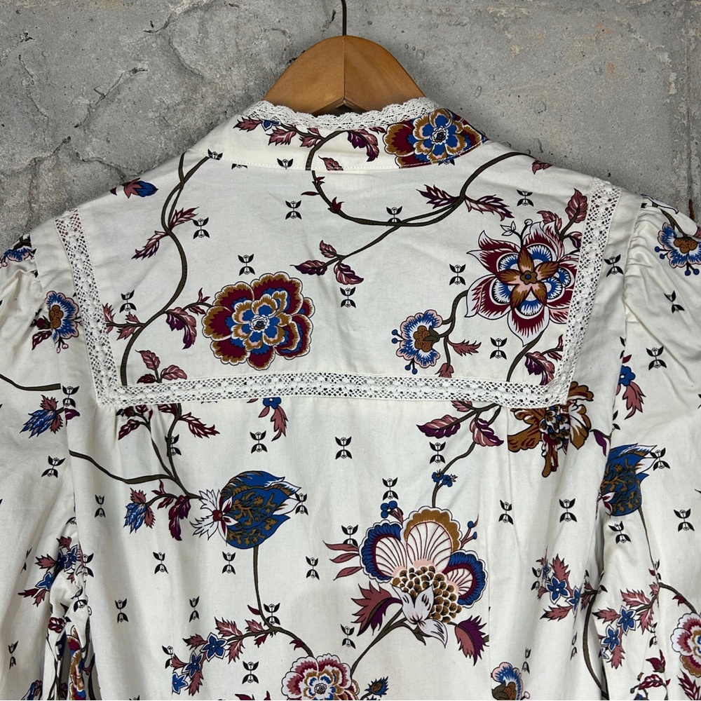 Good Hart white maroon navy floral paisley western button up xs - Picture 6 of 8